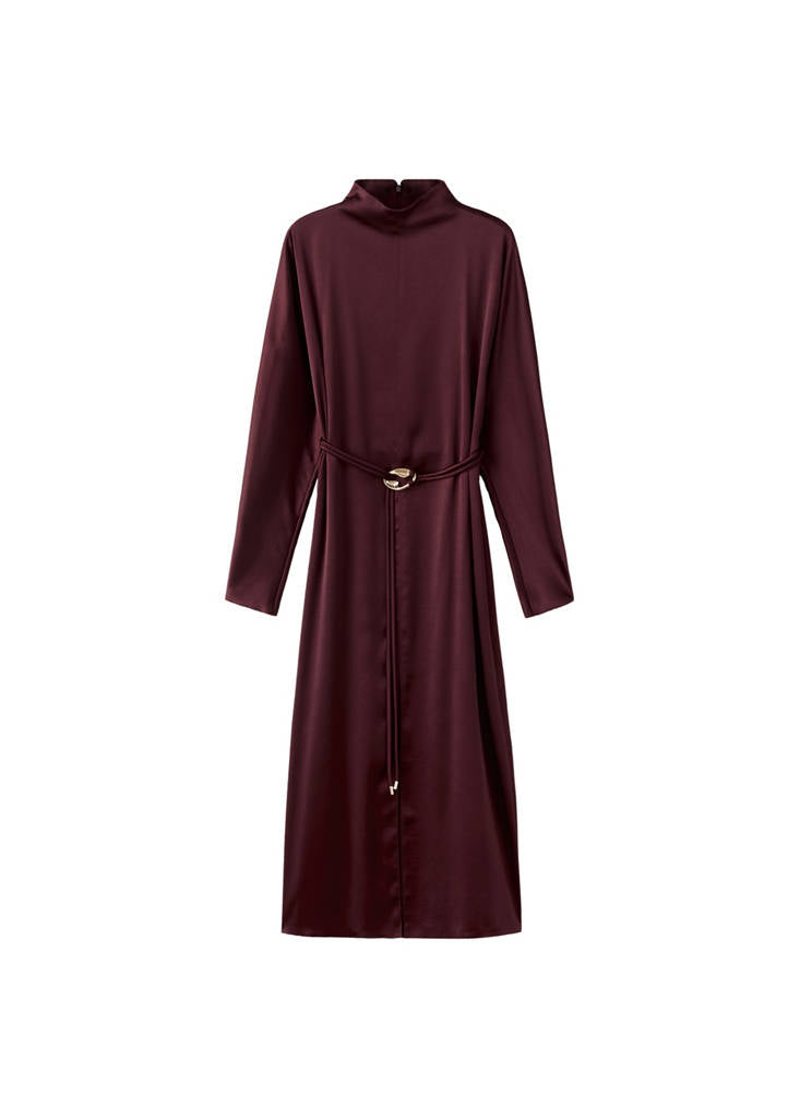 Robe Satinée Ceinture