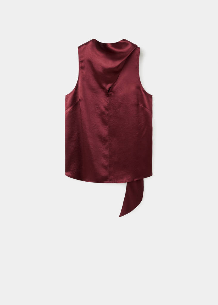 Blouse Satinée Avec Foulard