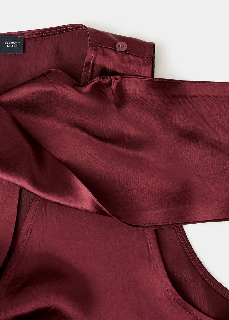 Blouse Satinée Avec Foulard