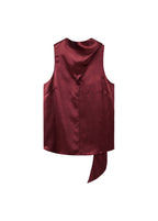 Blouse Satinée Avec Foulard
