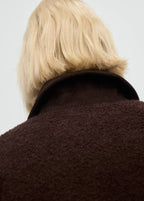 Veste En Maille Bouclée Avec Col En Velours Côtelé