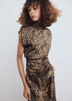 Leopard Satin Dress