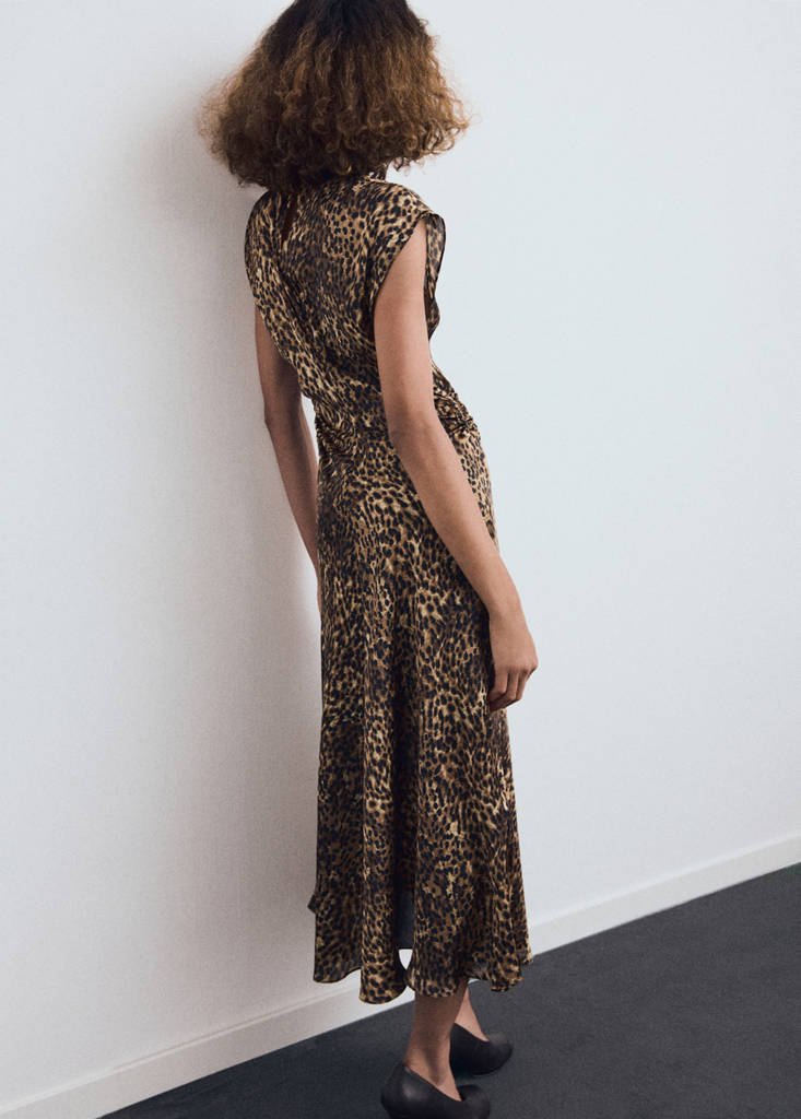 Leopard Satin Dress