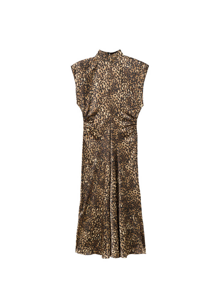 Leopard Satin Dress