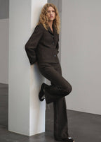 Pantalon De Costume Laine Jaspée