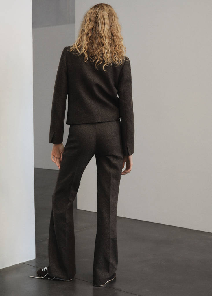 Pantalon De Costume Laine Jaspée