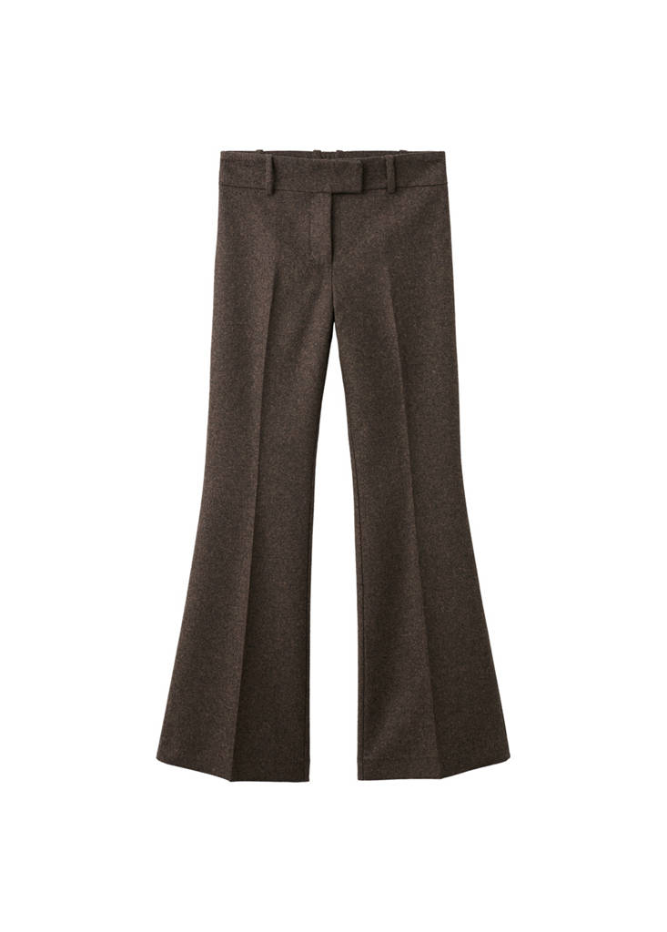 Pantalon De Costume Laine Jaspée