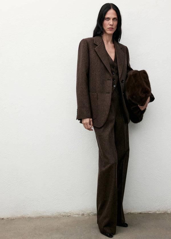 Blazer De Traje Lana Jaspeada