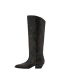 Bottes En Cuir Effet Usé