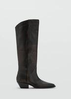 Bottes En Cuir Effet Usé
