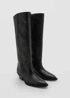 Bottes En Cuir Effet Usé