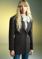 Blazer En Laine Micro Pied-De-Poule