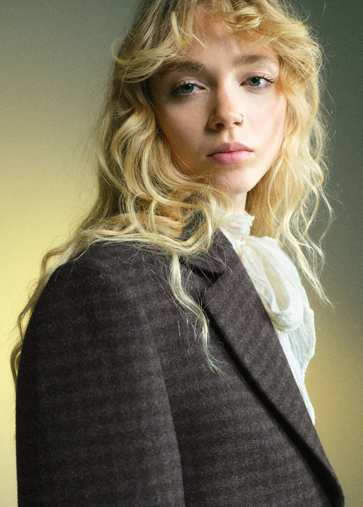 Blazer En Laine Micro Pied-De-Poule