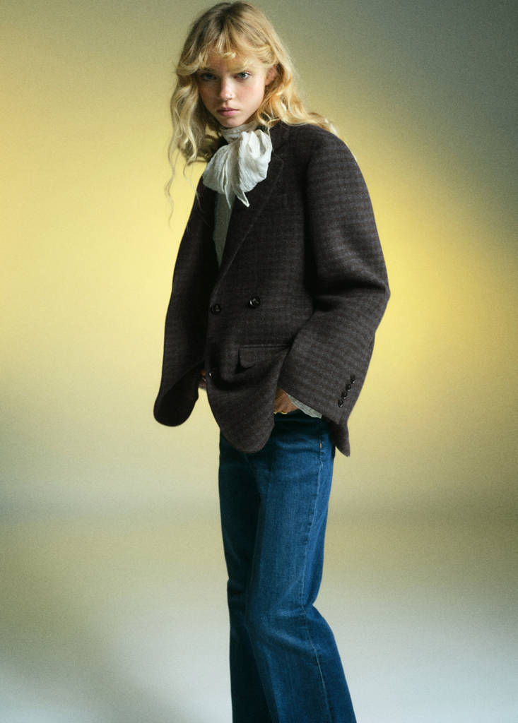 Blazer En Laine Micro Pied-De-Poule
