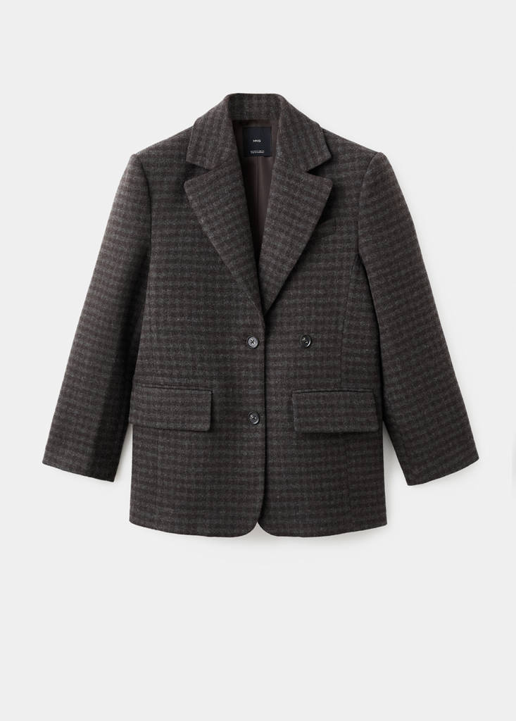 Blazer En Laine Micro Pied-De-Poule