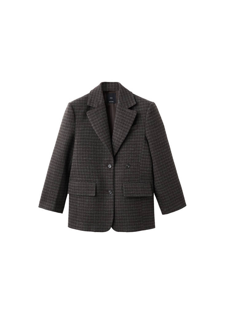 Blazer En Laine Micro Pied-De-Poule