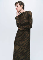 Robe En Satin Imprimé Animal