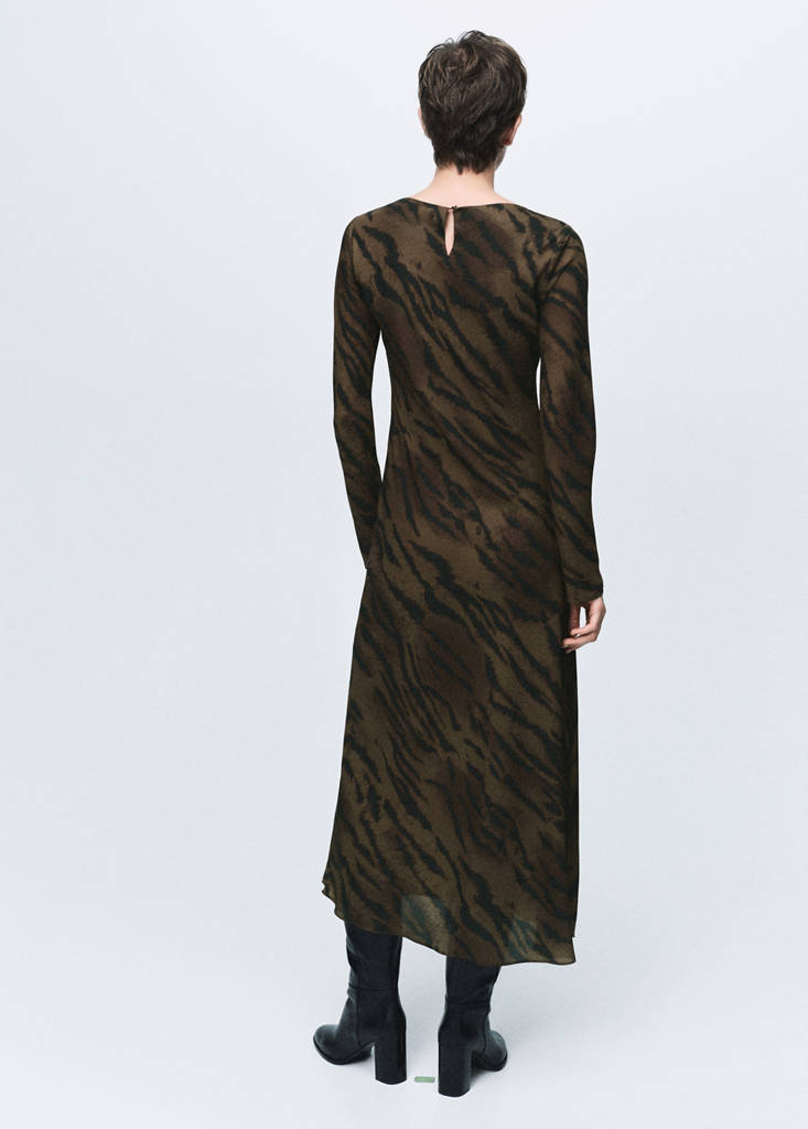 Robe En Satin Imprimé Animal