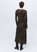 Robe En Satin Imprimé Animal