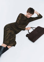 Robe En Satin Imprimé Animal