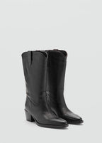 Bottine Bout En Cuir