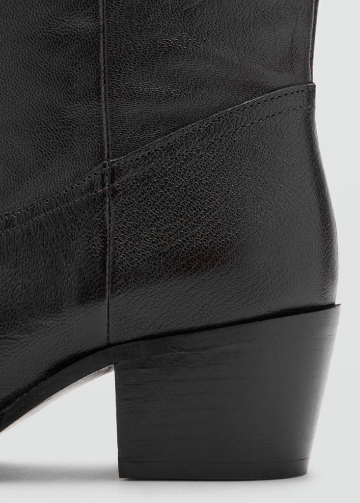 Bottine Bout En Cuir
