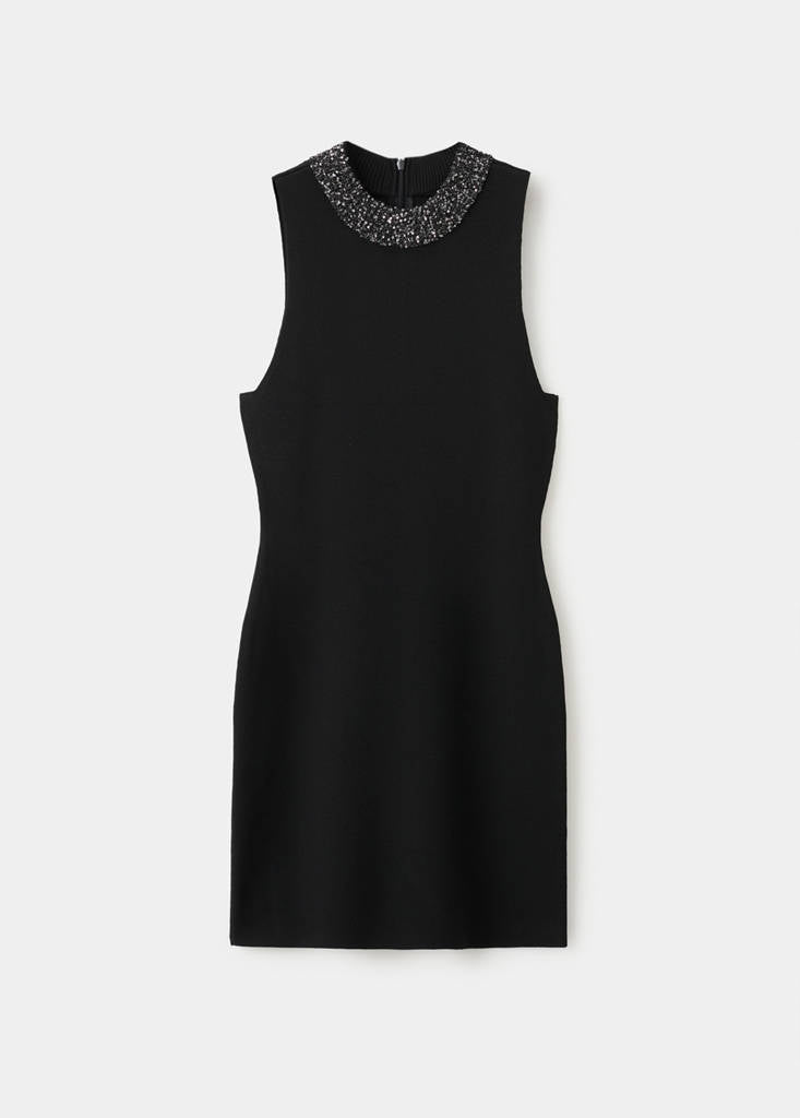 Robe En Maille Col Paillettes