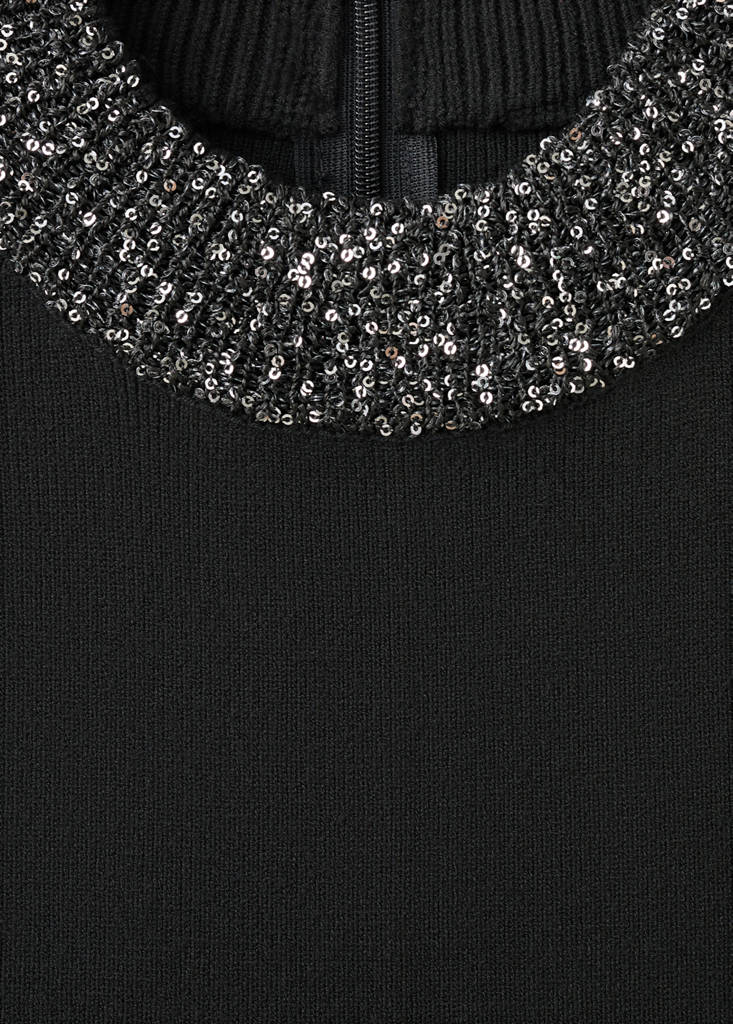 Robe En Maille Col Paillettes