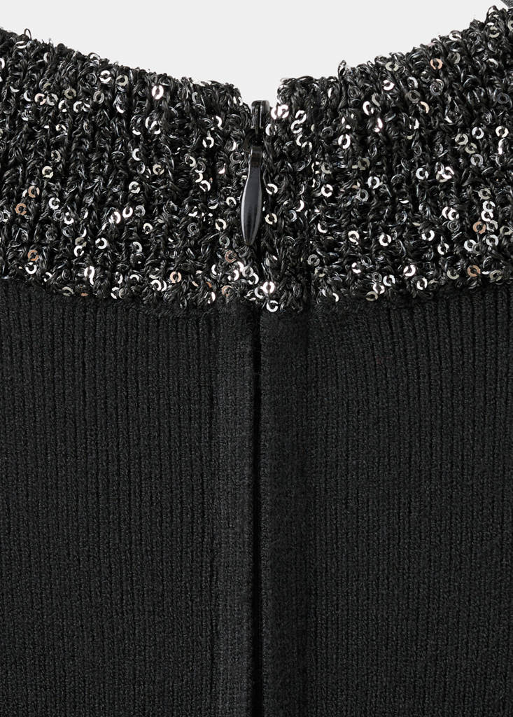 Robe En Maille Col Paillettes