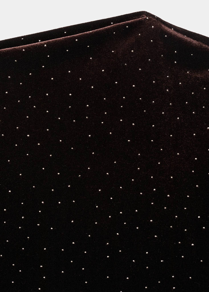 T-Shirt Velours Brillant Asymétrique