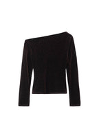 T-Shirt Velours Brillant Asymétrique