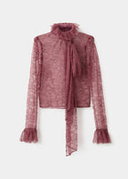 Blouse En Dentelle Col À Rabats