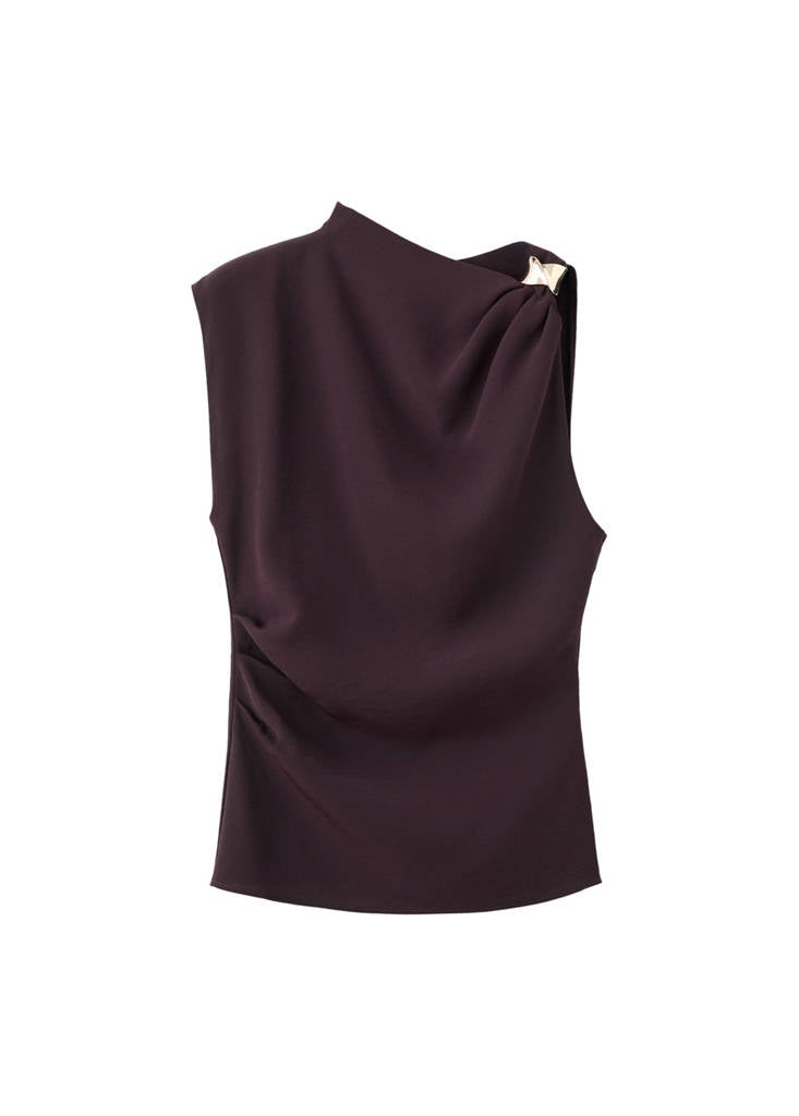 Blouse Asymétrique Détail Métallique