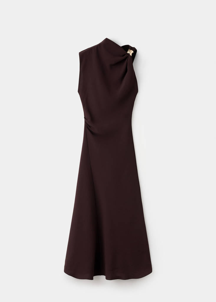 Robe À Col Asymétrique Avec Détail Métallique