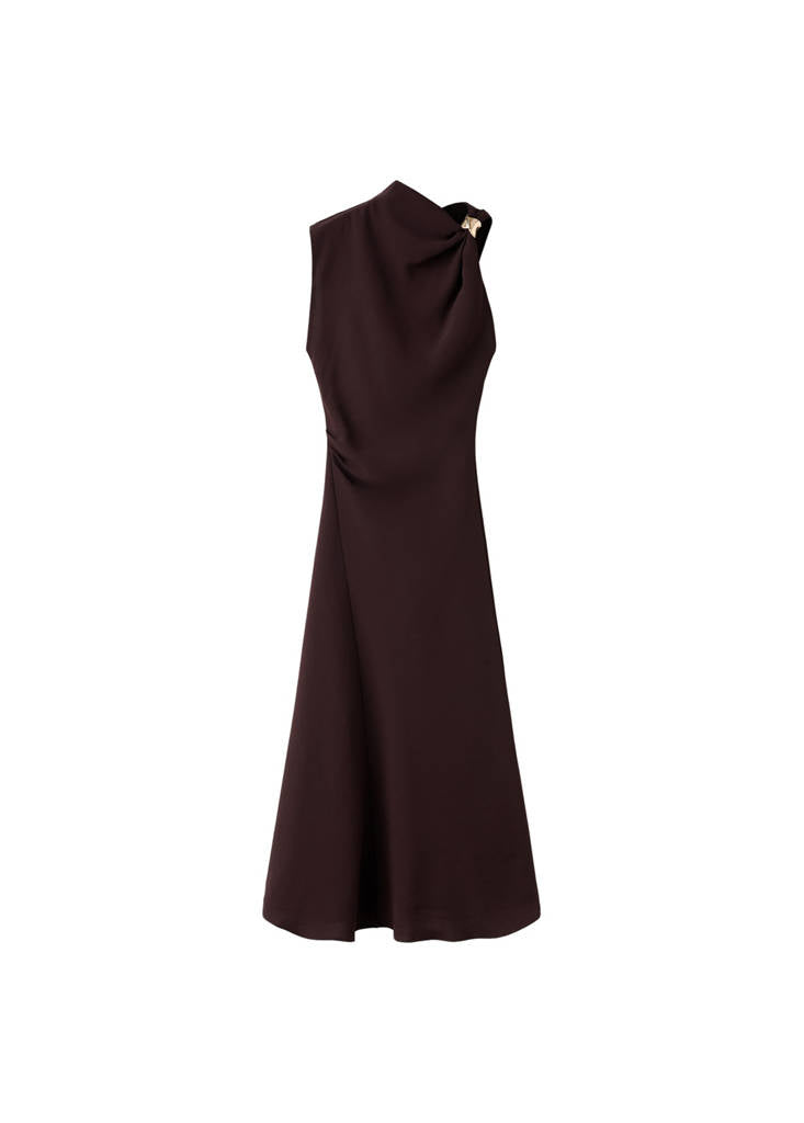 Robe À Col Asymétrique Avec Détail Métallique