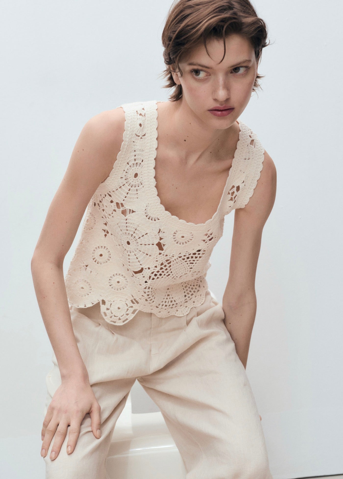 Top Crochet Fleurs