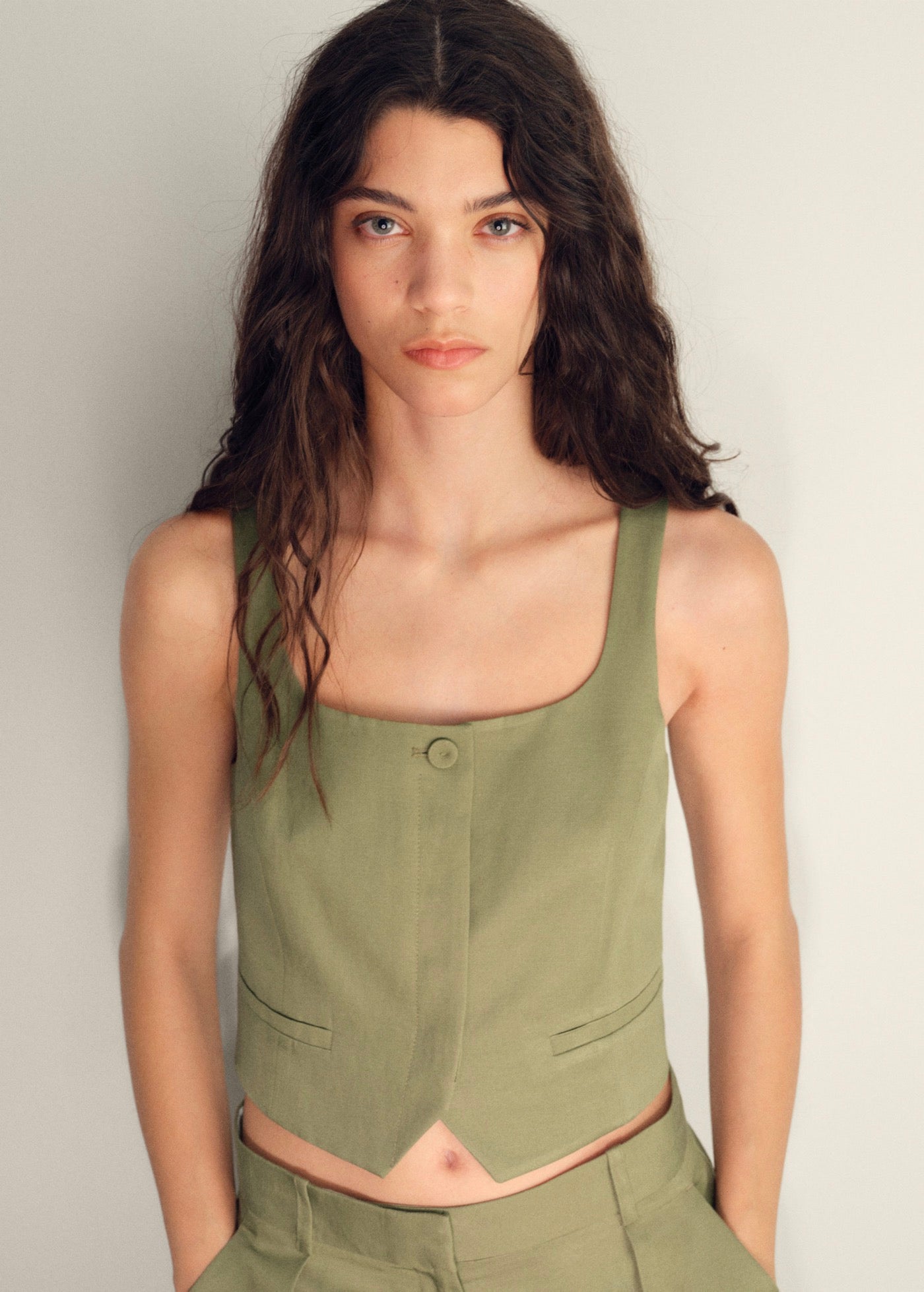 Gilet De Costume Lin Mélangé