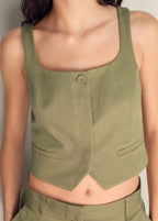 Gilet De Costume Lin Mélangé