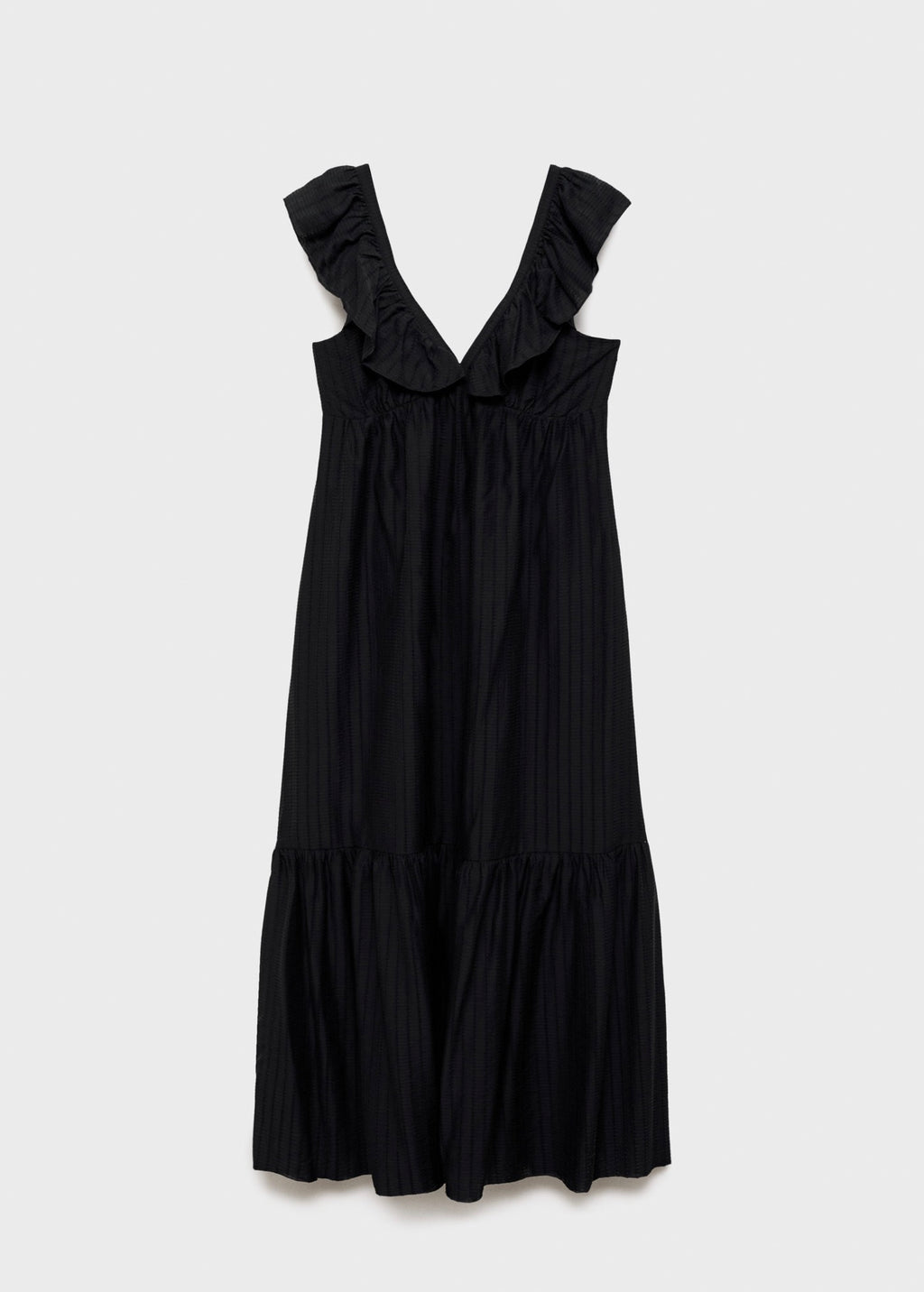 Robe Longue À Col Volanté