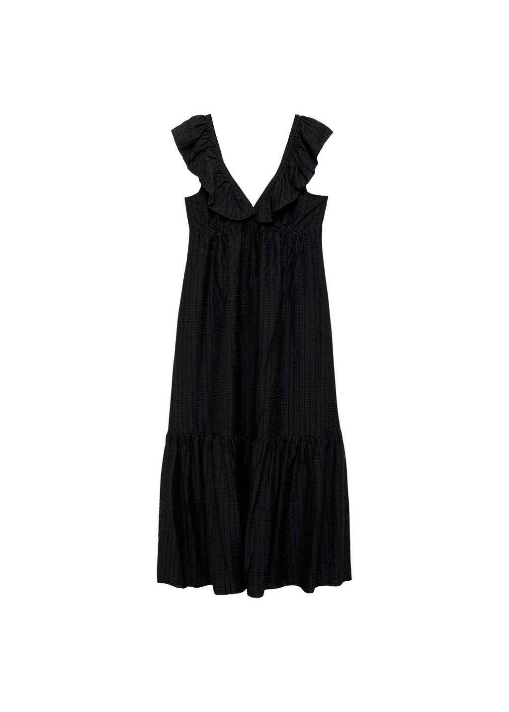 Robe Longue À Col Volanté