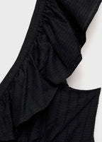 Robe Longue À Col Volanté