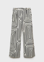 Pantalon Lin Imprimé Géométrique