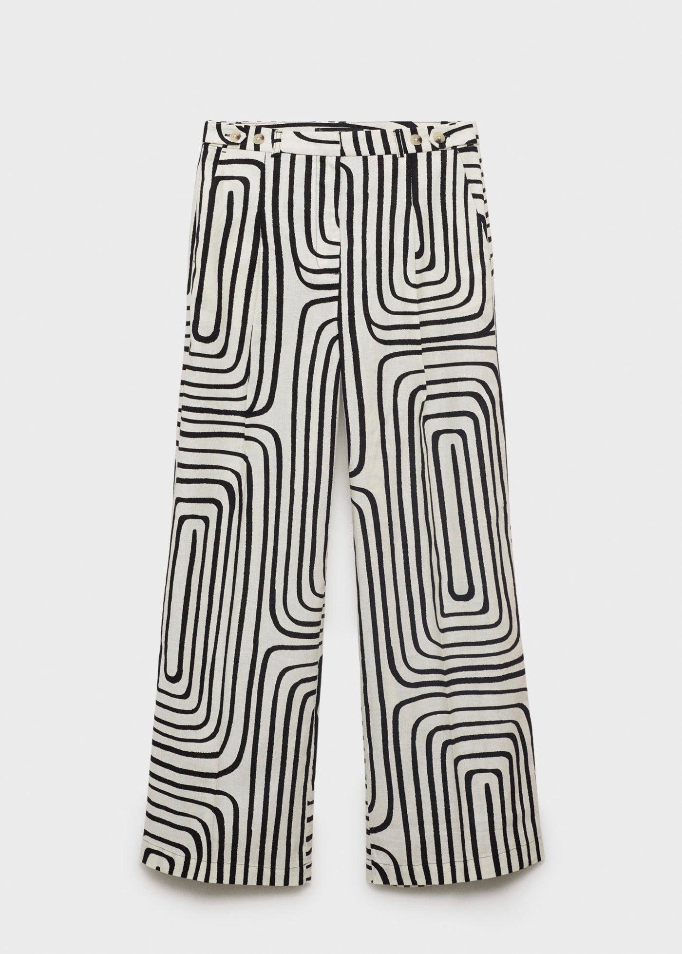 Pantalon Lin Imprimé Géométrique