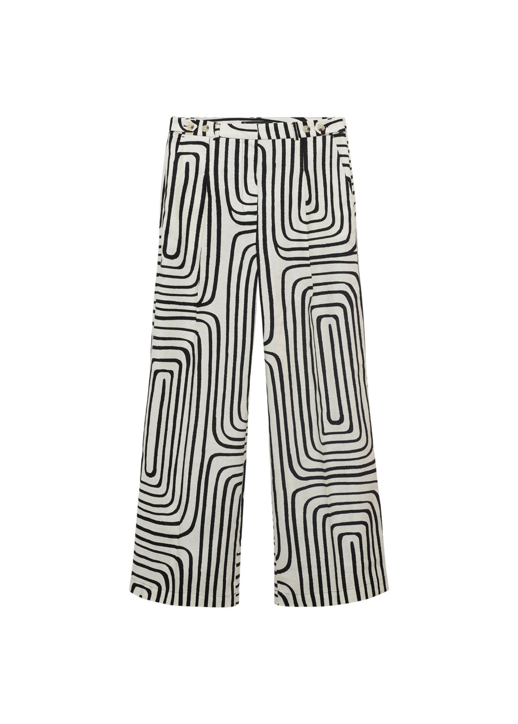 Pantalon Lin Imprimé Géométrique