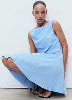 Robe Col Bateau À Plis Plats
