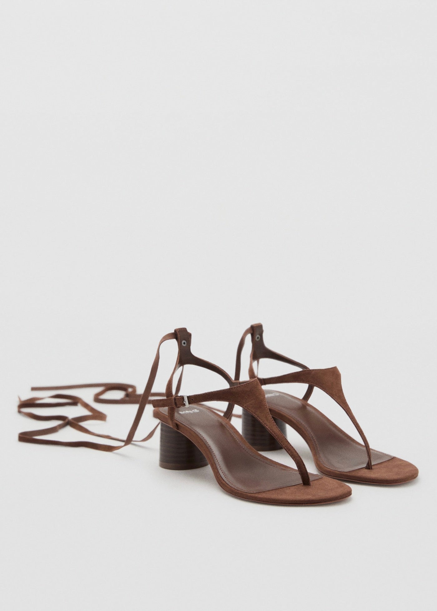 Sandales Talon Cuir Et Daim