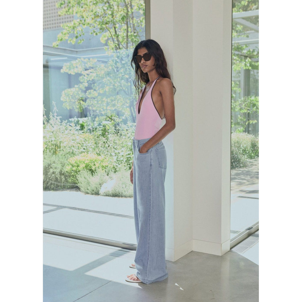 Pantalon Denim Wideleg Taille Normale
