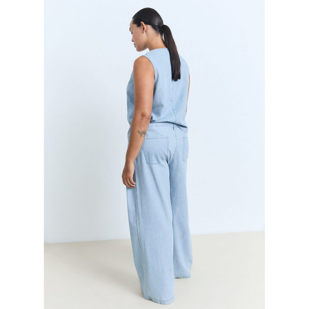 Pantalon Denim Wideleg Taille Normale