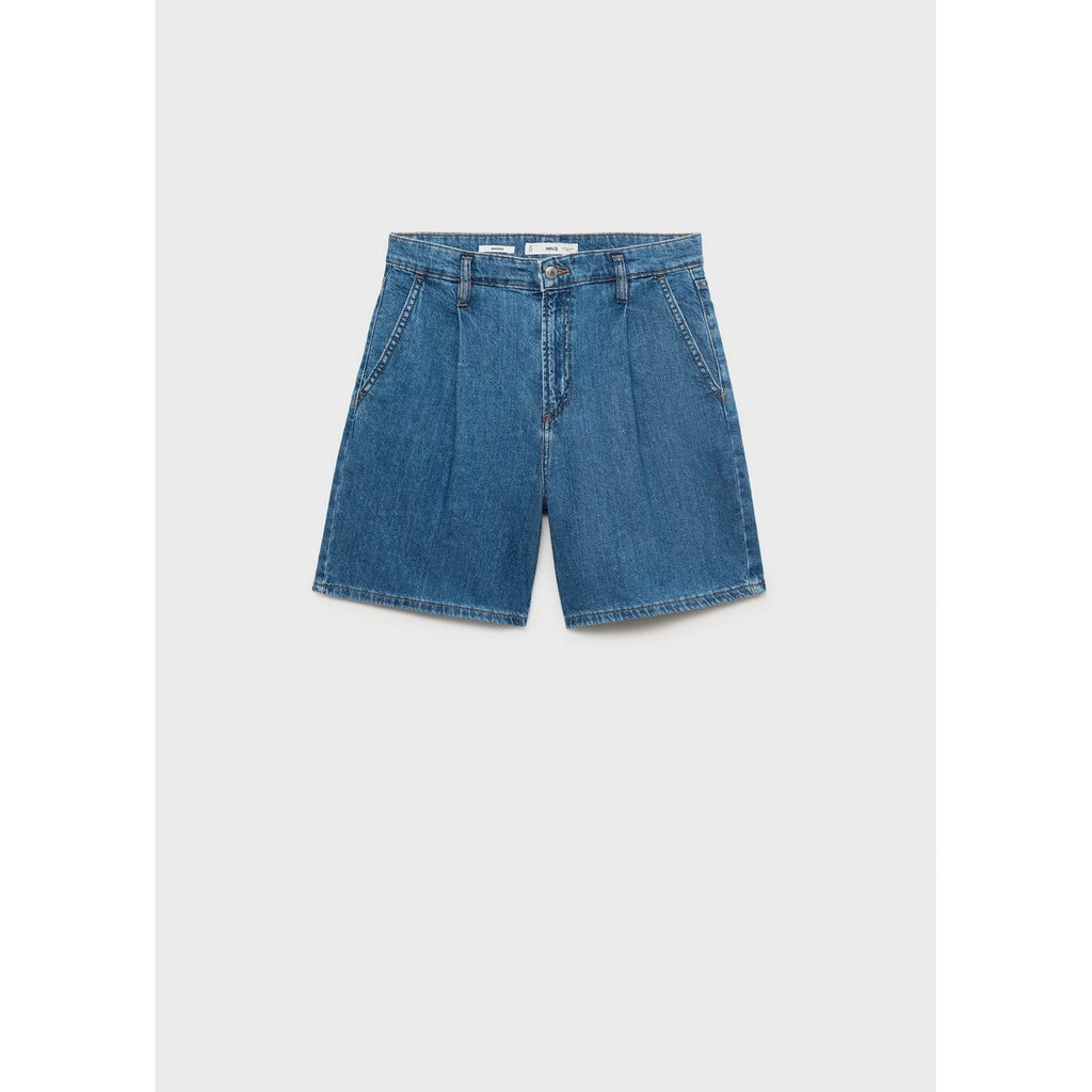 Bermuda En Jean Taille Normale À Pinces