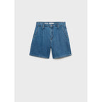 Bermuda En Jean Taille Normale À Pinces